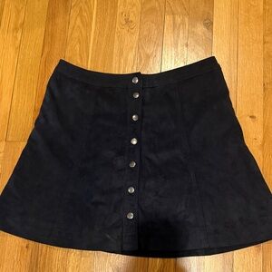 Abercrombie Faux Suede Black Button-Up Women's Skirt